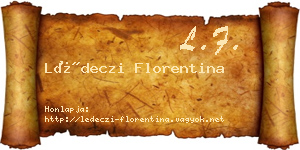 Lédeczi Florentina névjegykártya
